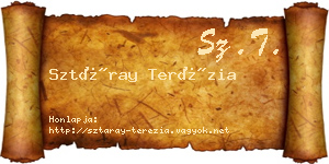 Sztáray Terézia névjegykártya