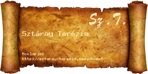 Sztáray Terézia névjegykártya